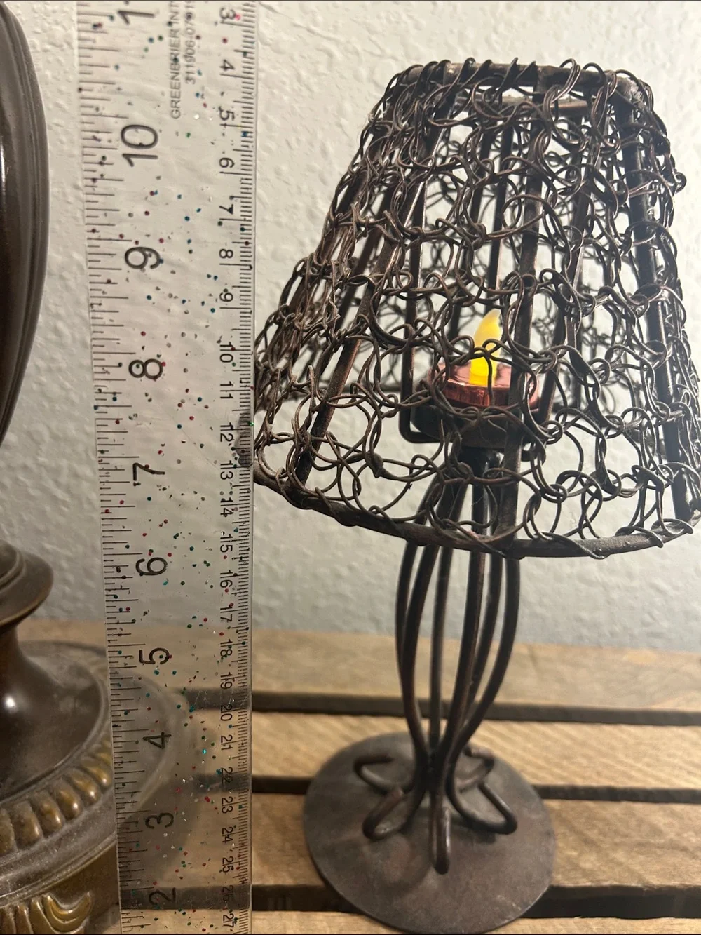 Metal candle holder Cottage Core, Farmhouse Chic